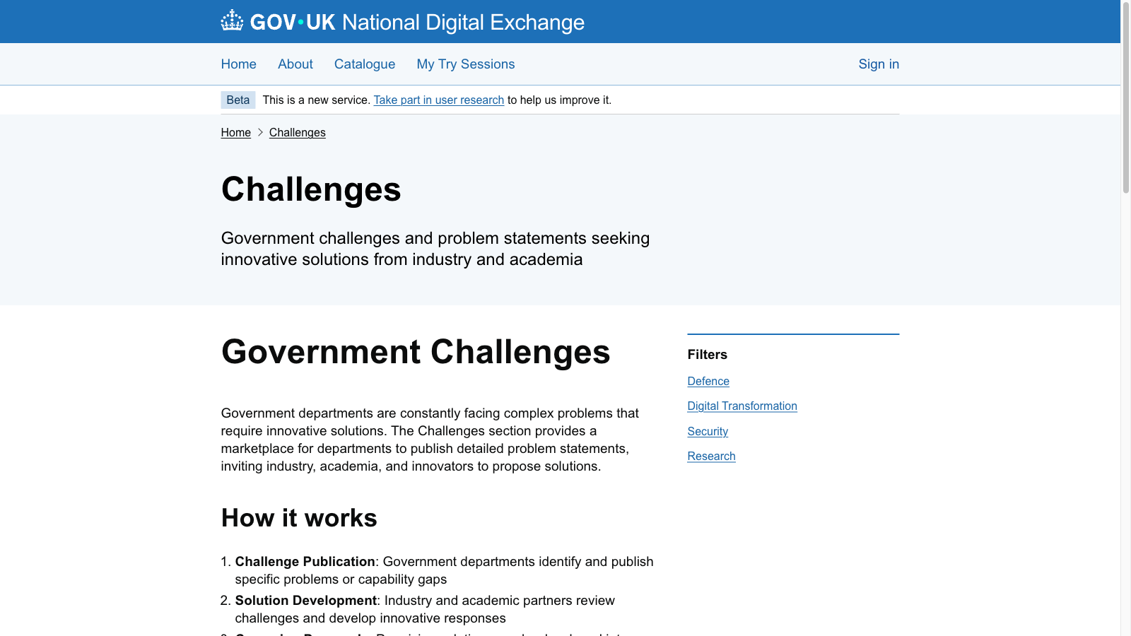 NDX Challenges page