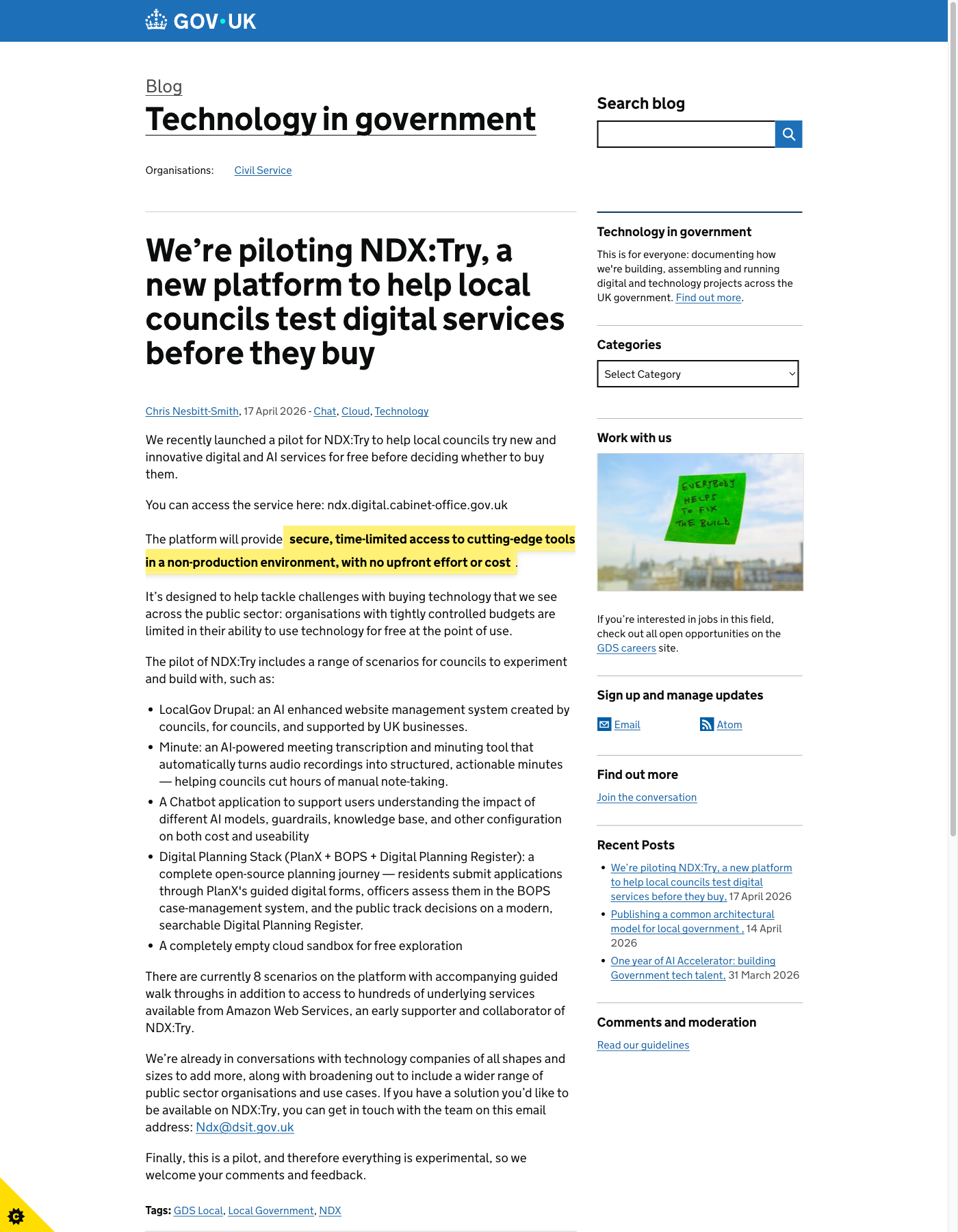 GDS technology blog post with highlighted quote