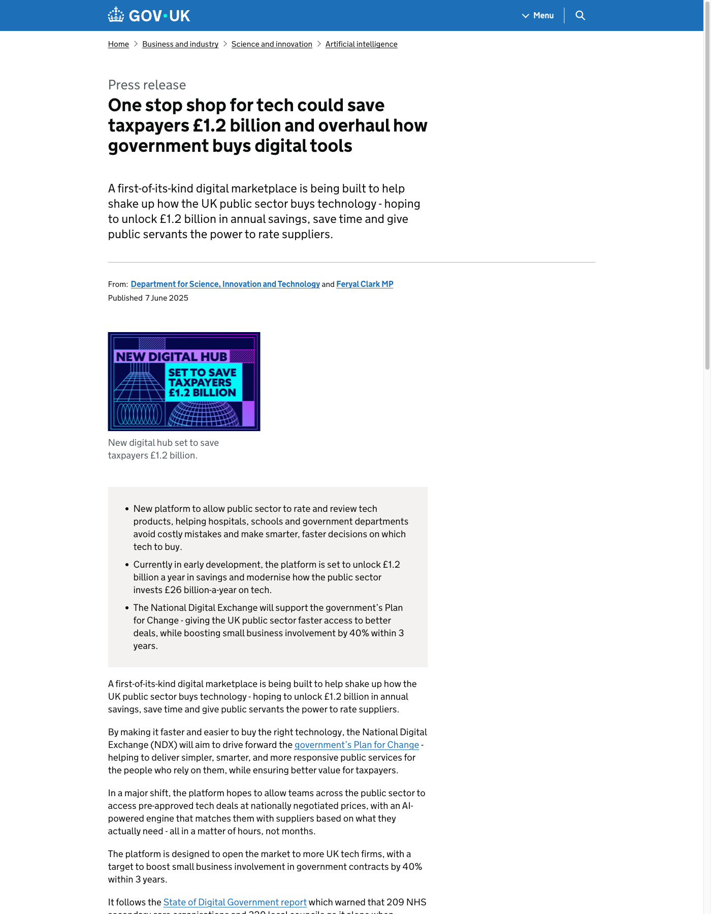 One stop shop for tech press release